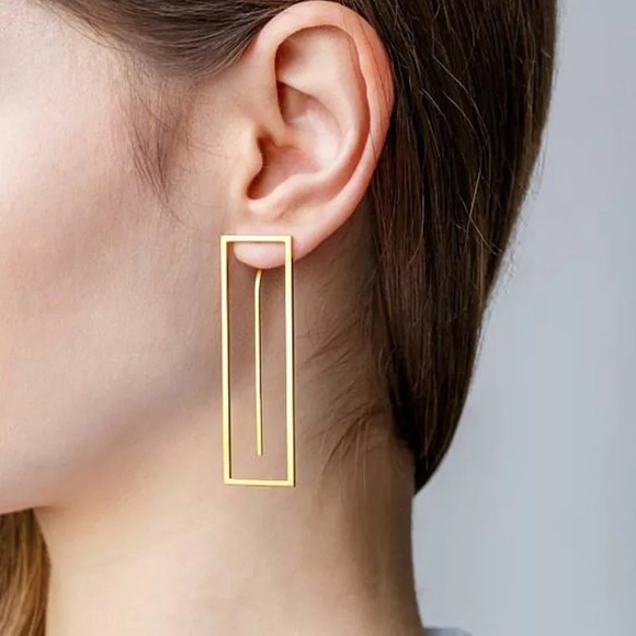 Tendzi Trends Jewelry - Geometric Rectangle Stud Drop Earrings